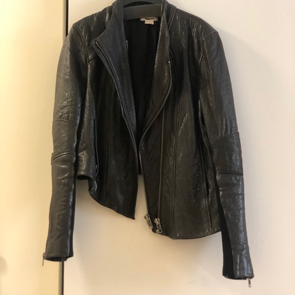 helmut lang black leather jacket